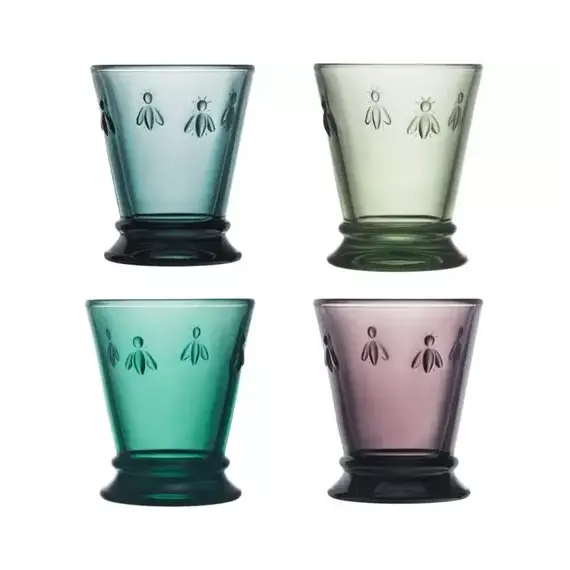 Набор из 4-х разноцветных стаканов  260 мл, h 10,3 см, d 8,4 см , серия ABEILLE, La Rochere