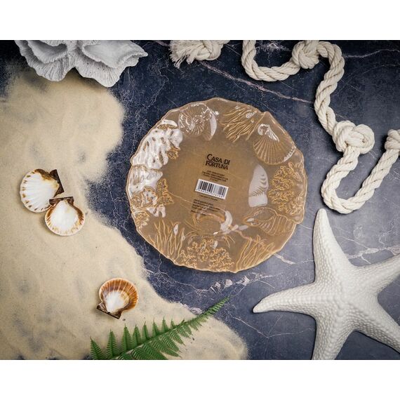 Тарелка 21 см, цвет пастельно-лососевый, Crab, Casa di fortuna