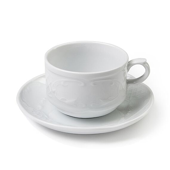 Набор из чашки 250 мл и блюдца Flora white, Gural Porselen