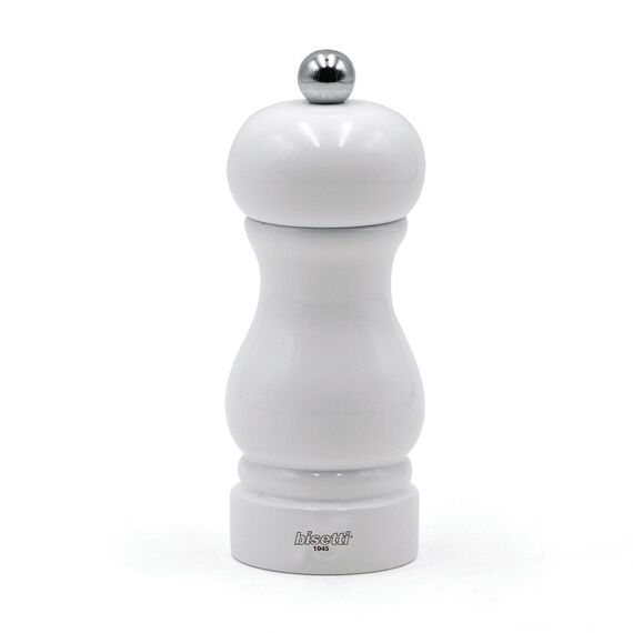 Мельница для перца h 13 см, бук лакированный, цвет белый, серия SORRENTO, Bisetti