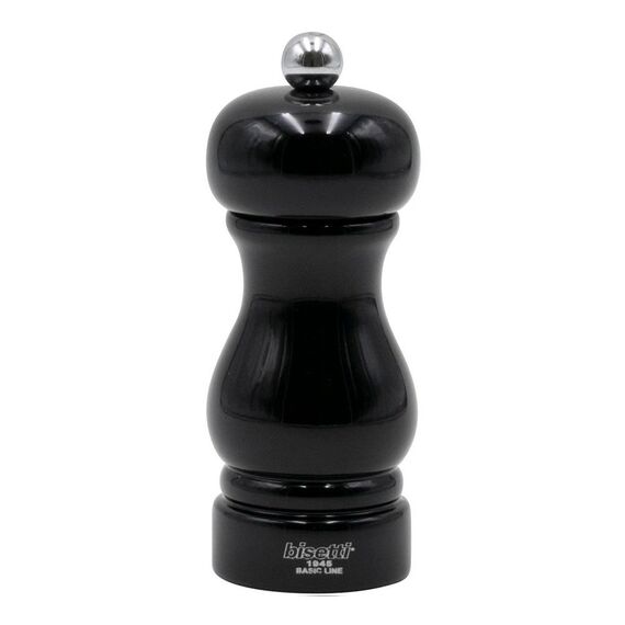 Мельница для соли h 13 см, бук лакированный, цвет черный, серия SORRENTO, Bisetti
