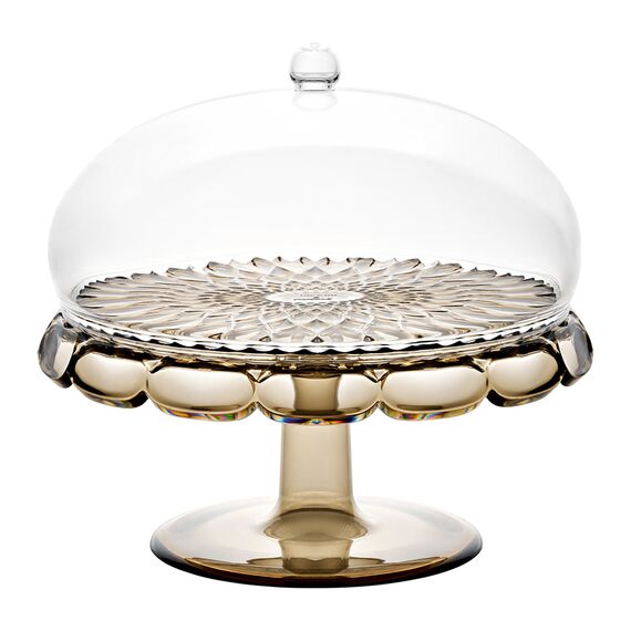 Блюдо для торта с крышкой Vanity, 30 см, коричневое, Guzzini