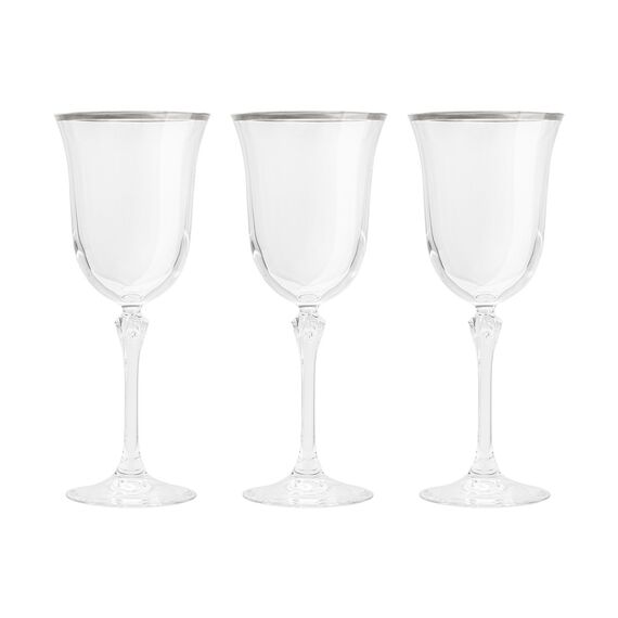 Набор из 6-ти бокалов, 280 мл, с серебристым кантом, Gemma Platinum, Le Stelle