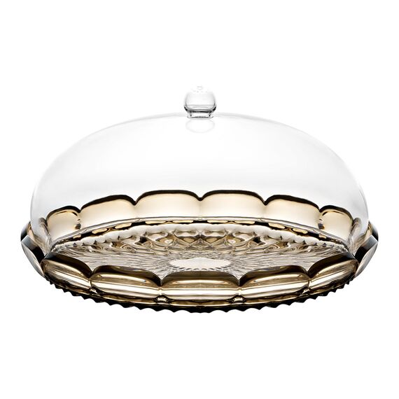 Блюдо сервировочное с крышкой Vanity, 30 см, коричневое, Guzzini