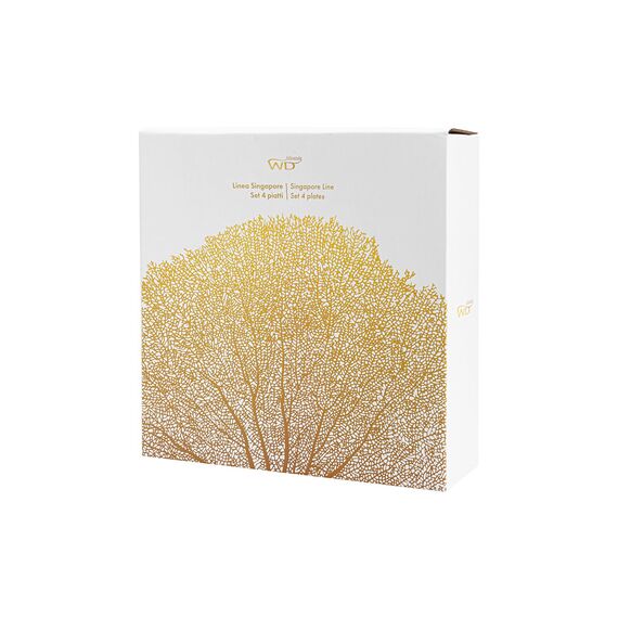 Набор тарелок десертных, 20,5 см, 4 шт, цвет белый, золотистый декор, Singapore, WD Lifestyle, изображение 15
