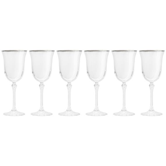 Набор из 6-ти бокалов, 280 мл, с серебристым кантом, Gemma Platinum, Le Stelle, изображение 2