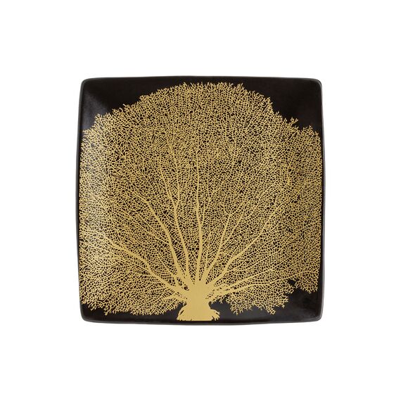 Набор тарелок десертных, 21х21 см, 4 шт, цвет черный, золотистый декор, Singapore, WD Lifestyle, изображение 7
