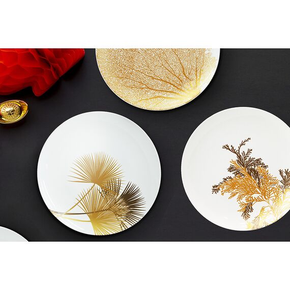 Набор тарелок десертных, 20,5 см, 4 шт, цвет белый, золотистый декор, Singapore, WD Lifestyle, изображение 13