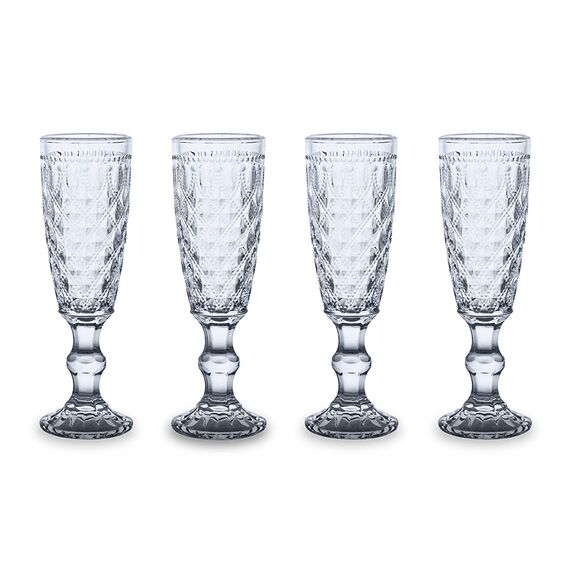 Набор из 4-х бокалов для шампанского, 150 мл, цвет голубой, Dubai, WD Lifestyle