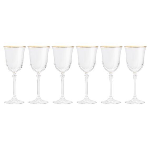 Набор из 6-ти бокалов для вина, 225 мл, с золотистым кантом, Gemma Gold, Le Stelle, изображение 2