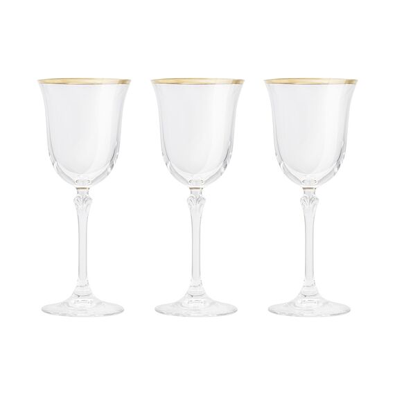 Набор из 6-ти бокалов для вина, 225 мл, с золотистым кантом, Gemma Gold, Le Stelle