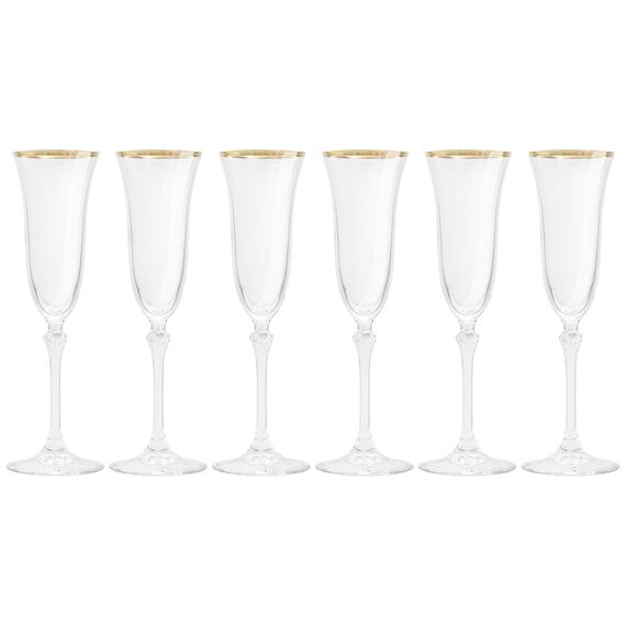 Набор из 6-ти бокалов для шампанского, 150 мл, с золотистым кантом, Gemma Gold, Le Stelle, изображение 2