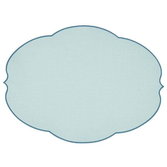 Салфетка подстановочная овальная Flowers, 48,8х36 см, голубая, Guzzini