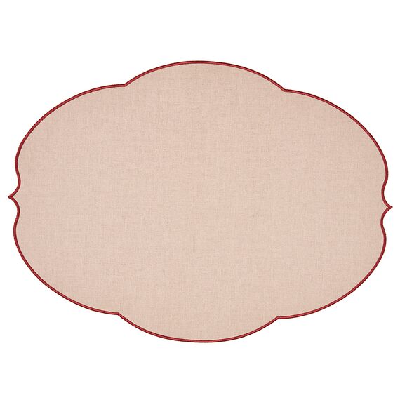 Салфетка подстановочная овальная Flowers, 48,8х36 см, розовая, Guzzini