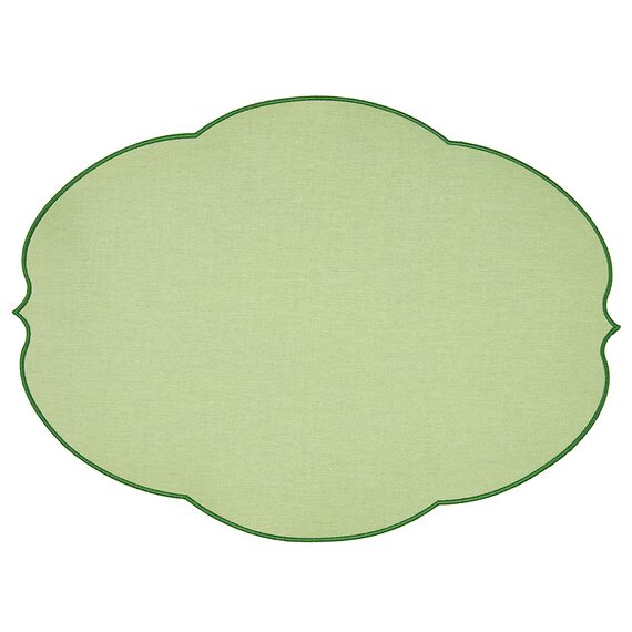 Салфетка подстановочная овальная Flowers, 48,8х36 см, зеленая, Guzzini