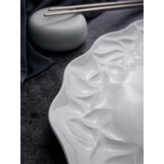 Блюдо овальное 31x22,5 см, h 2,5 см, костяной фарфор, Origami, Casa di fortuna, изображение 5