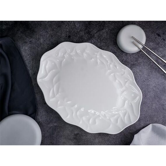 Блюдо овальное 31x22,5 см, h 2,5 см, костяной фарфор, Origami, Casa di fortuna, изображение 4