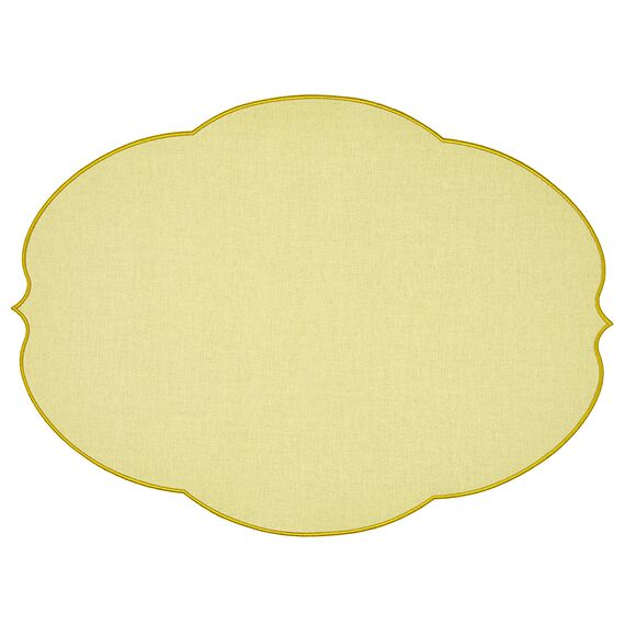 Салфетка подстановочная овальная Flowers, 48,8х36 см, желтая, Guzzini