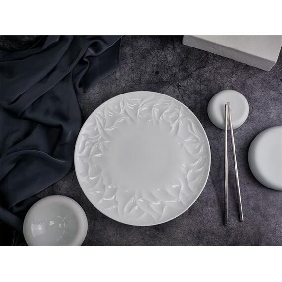 Тарелка мелкая d 25,9 см, h 2,3 см, костяной фарфор, Origami, Casa di fortuna, изображение 2