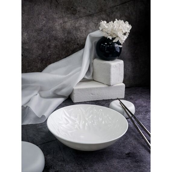Салатник 850 мл, d 19,5 см, h 6 см, костяной фарфор, Origami, Casa di fortuna
