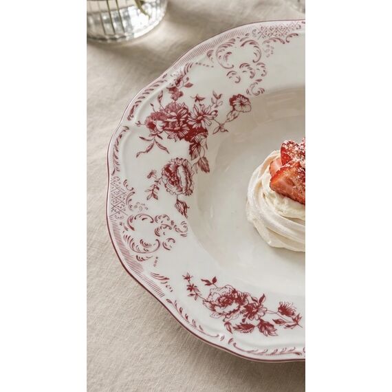 Тарелка мелкая d 25,5 см, h 2,2 см, фарфор, Red Rose, Casa di fortuna, изображение 3