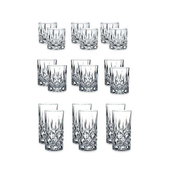 Подарочный набор стаканов Noblesse 18 шт.  Set/18, 6 х 245 мл, 6 х 295 мл, 6 х 375 мл, хрусталь, Nachtmann