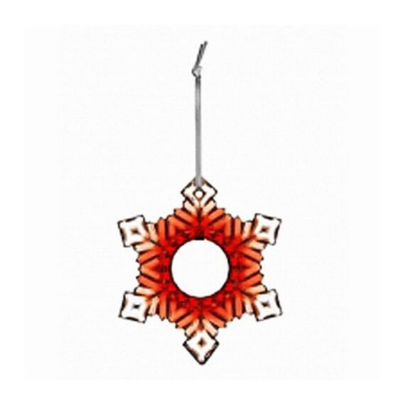 Орнамет Снежинка 9,4 см, красная, хрусталь, Nachtmann