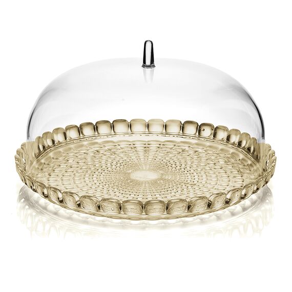 Блюдо сервировочное с крышкой Tiffany, ?30 см, бежевое, Guzzini