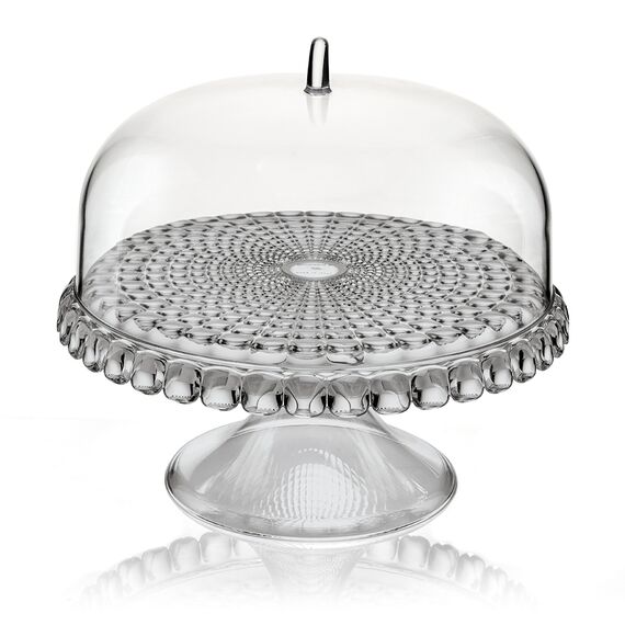 Блюдо для торта с крышкой, Tiffany, ?30 см, серое, Guzzini