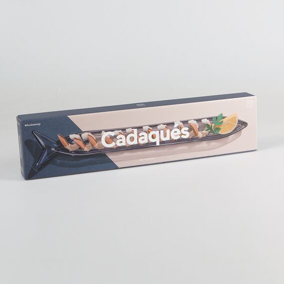 Блюдо сервировочное стеклянное Cadaqu?s 44.8 см, синее, Doiy, изображение 3