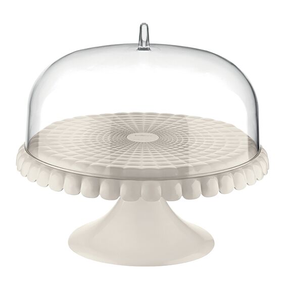 Блюдо для торта с крышкой Tiffany, ?30 см, акрил, молочно-белое, Guzzini