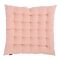 Подушка стеганая на стул из умягченного льна розово-пудрового цвета из коллекции Essential, 40х40 см, Tkano
