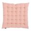 Подушка стеганая на стул из умягченного льна розово-пудрового цвета из коллекции Essential, 40х40 см, Tkano